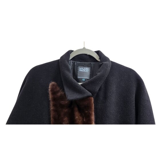 Hilary Radley 100% Alpaca Black Coat Women Size 4 Luxury Winter Overcoat - Picture 4 of 15